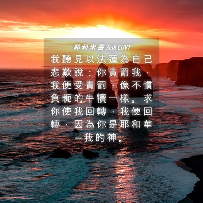 Picture 04 - 耶 利 米 書 31:18 CUVT - 我 聽 見 以 法 蓮 為 自 己 悲 歎 說 - Bible Verse Picture