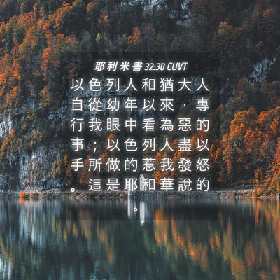 Picture 04 - 耶 利 米 書 32:30 CUVT - 以 色 列 人 和 猶 大 人 自 從 幼 年 - Bible Verse Picture