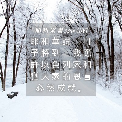 Picture 04 - 耶 利 米 書 33:14 CUVT - 耶 和 華 說 ： 日 子 將 到 ， 我 應 - Bible Verse Picture