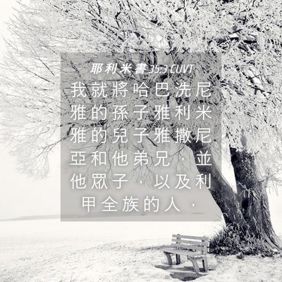 Picture 04 - 耶 利 米 書 35:3 CUVT - 我 就 將 哈 巴 洗 尼 雅 的 孫 子 雅 - Bible Verse Picture