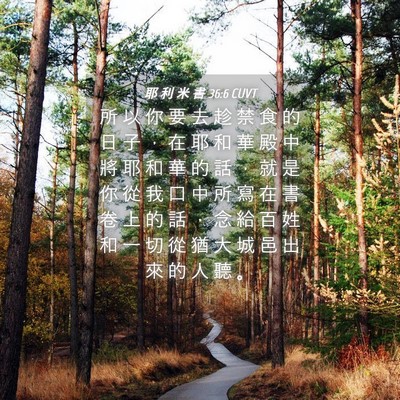 Picture 04 - 耶 利 米 書 36:6 CUVT - 所 以 你 要 去 趁 禁 食 的 日 子 ， - Bible Verse Picture
