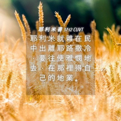 Picture 04 - 耶 利 米 書 37:12 CUVT - 耶 利 米 就 雜 在 民 中 出 離 耶 路 - Bible Verse Picture