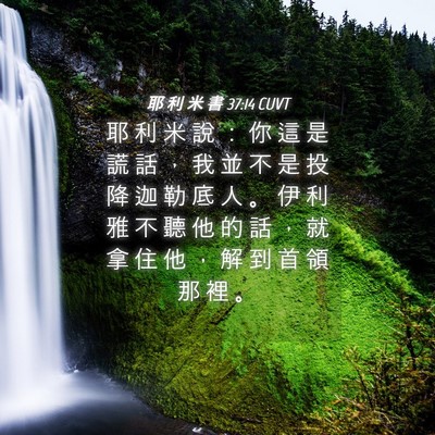 Picture 04 - 耶 利 米 書 37:14 CUVT - 耶 利 米 說 ： 你 這 是 謊 話 ， 我 - Bible Verse Picture