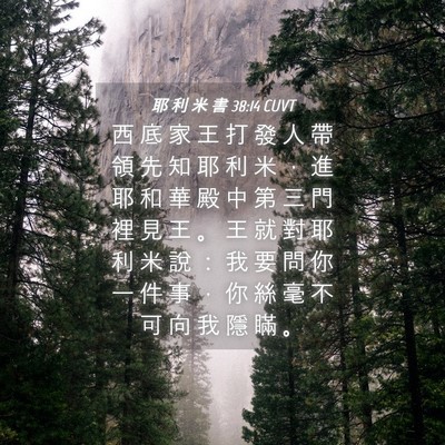 Picture 04 - 耶 利 米 書 38:14 CUVT - 西 底 家 王 打 發 人 帶 領 先 知 耶 - Bible Verse Picture