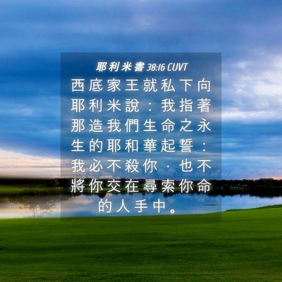 Picture 04 - 耶 利 米 書 38:16 CUVT - 西 底 家 王 就 私 下 向 耶 利 米 說 - Bible Verse Picture