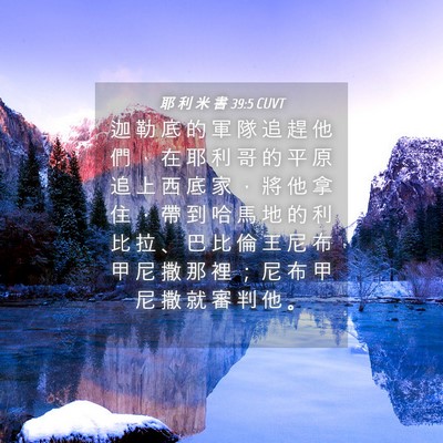 Picture 04 - 耶 利 米 書 39:5 CUVT - 迦 勒 底 的 軍 隊 追 趕 他 們 ， 在 - Bible Verse Picture