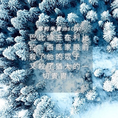 Picture 04 - 耶 利 米 書 39:6 CUVT - 巴 比 倫 王 在 利 比 拉 、 西 底 家 - Bible Verse Picture