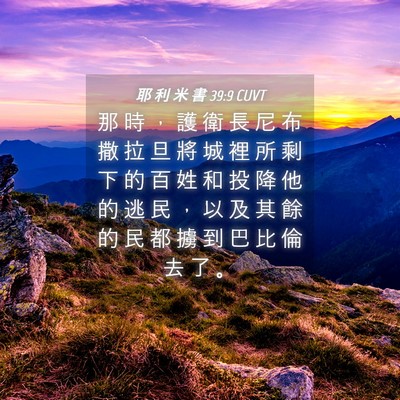 Picture 04 - 耶 利 米 書 39:9 CUVT - 那 時 ， 護 衛 長 尼 布 撒 拉 旦 將 - Bible Verse Picture