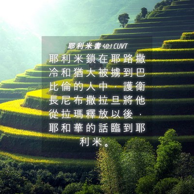 Picture 04 - 耶 利 米 書 40:1 CUVT - 耶 利 米 鎖 在 耶 路 撒 冷 和 猶 大 - Bible Verse Picture