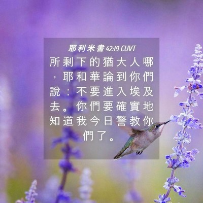 Picture 04 - 耶 利 米 書 42:19 CUVT - 所 剩 下 的 猶 大 人 哪 ， 耶 和 華 - Bible Verse Picture