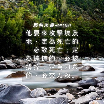 Picture 04 - 耶 利 米 書 43:11 CUVT - 他 要 來 攻 擊 埃 及 地 ， 定 為 死 - Bible Verse Picture