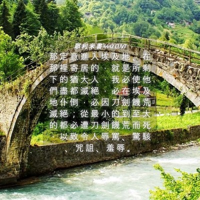Picture 04 - 耶 利 米 書 44:12 CUVT - 那 定 意 進 入 埃 及 地 、 在 那 裡 - Bible Verse Picture