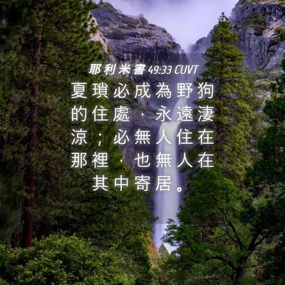 Picture 04 - 耶 利 米 書 49:33 CUVT - 夏 瑣 必 成 為 野 狗 的 住 處 ， 永 - Bible Verse Picture