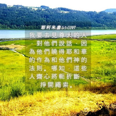 Picture 04 - 耶 利 米 書 5:5 CUVT - 我 要 去 見 尊 大 的 人 ， 對 他 們 - Bible Verse Picture