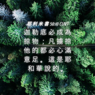 Picture 04 - 耶 利 米 書 50:10 CUVT - 迦 勒 底 必 成 為 掠 物 ； 凡 擄 掠 - Bible Verse Picture