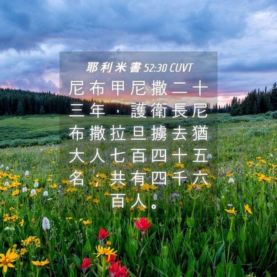 Picture 04 - 耶 利 米 書 52:30 CUVT - 尼 布 甲 尼 撒 二 十 三 年 ， 護 衛 - Bible Verse Picture