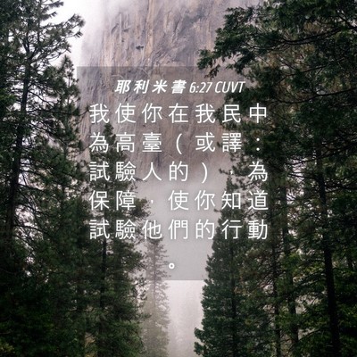 Picture 04 - 耶 利 米 書 6:27 CUVT - 我 使 你 在 我 民 中 為 高 臺 （ 或 - Bible Verse Picture