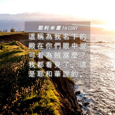 Picture 04 - 耶 利 米 書 7:11 CUVT - 這 稱 為 我 名 下 的 殿 在 你 們 眼 - Bible Verse Picture