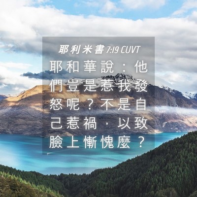 Picture 04 - 耶 利 米 書 7:19 CUVT - 耶 和 華 說 ： 他 們 豈 是 惹 我 發 - Bible Verse Picture