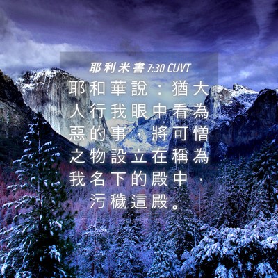 Picture 04 - 耶 利 米 書 7:30 CUVT - 耶 和 華 說 ： 猶 大 人 行 我 眼 中 - Bible Verse Picture