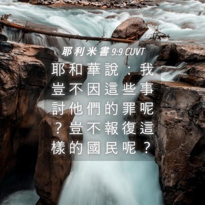 Picture 04 - 耶 利 米 書 9:9 CUVT - 耶 和 華 說 ： 我 豈 不 因 這 些 事 - Bible Verse Picture