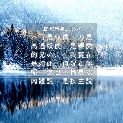 Picture 04 - 腓 利 門 書 1:16 CUVT - 不 再 是 奴 僕 ， 乃 是 高 過 奴 僕 - Bible Verse Picture