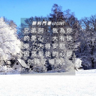 Picture 04 - 腓 利 門 書 1:7 CUVT - 兄 弟 阿 ， 我 為 你 的 愛 心 ， 大 - Bible Verse Picture