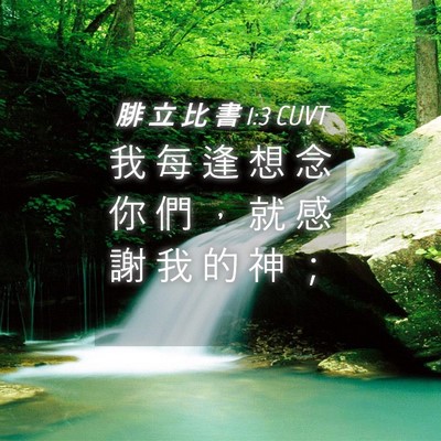 Picture 04 - 腓 立 比 書 1:3 CUVT - 我 每 逢 想 念 你 們 ， 就 感 謝 我 - Bible Verse Picture