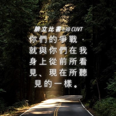 Picture 04 - 腓 立 比 書 1:30 CUVT - 你 們 的 爭 戰 ， 就 與 你 們 在 我 - Bible Verse Picture