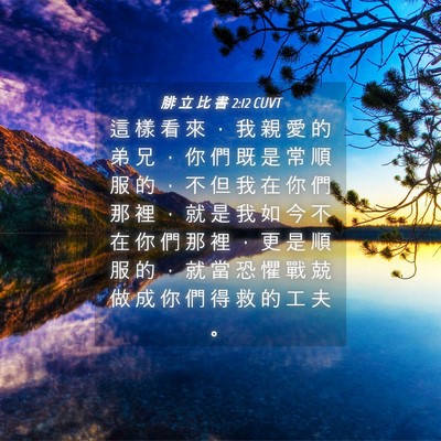 Picture 04 - 腓 立 比 書 2:12 CUVT - 這 樣 看 來 ， 我 親 愛 的 弟 兄 ， - Bible Verse Picture