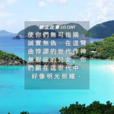 Picture 04 - 腓 立 比 書 2:15 CUVT - 使 你 們 無 可 指 摘 ， 誠 實 無 偽 - Bible Verse Picture