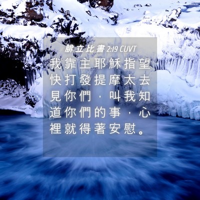 Picture 04 - 腓 立 比 書 2:19 CUVT - 我 靠 主 耶 穌 指 望 快 打 發 提 摩 - Bible Verse Picture