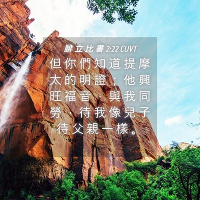 Picture 04 - 腓 立 比 書 2:22 CUVT - 但 你 們 知 道 提 摩 太 的 明 證 ； - Bible Verse Picture