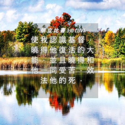 Picture 04 - 腓 立 比 書 3:10 CUVT - 使 我 認 識 基 督 ， 曉 得 他 復 活 - Bible Verse Picture