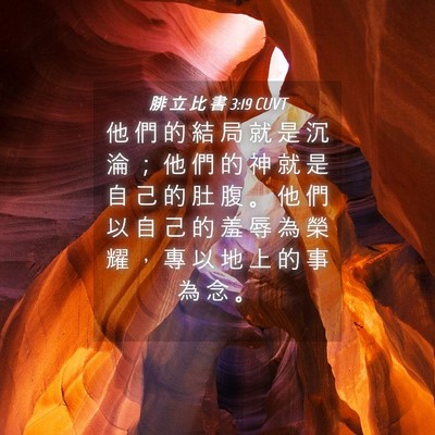 Picture 04 - 腓 立 比 書 3:19 CUVT - 他 們 的 結 局 就 是 沉 淪 ； 他 們 - Bible Verse Picture