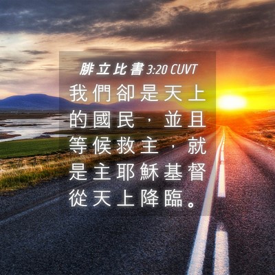 Picture 04 - 腓 立 比 書 3:20 CUVT - 我 們 卻 是 天 上 的 國 民 ， 並 且 - Bible Verse Picture
