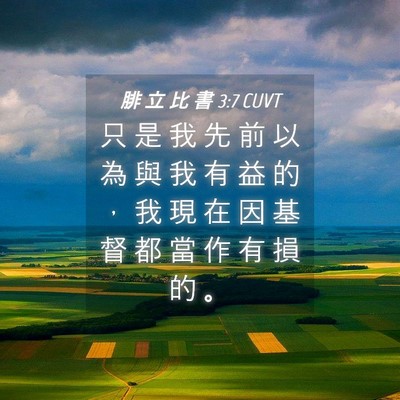 Picture 04 - 腓 立 比 書 3:7 CUVT - 只 是 我 先 前 以 為 與 我 有 益 的 - Bible Verse Picture