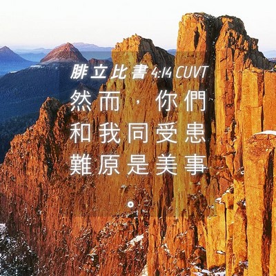 Picture 04 - 腓 立 比 書 4:14 CUVT - 然 而 ， 你 們 和 我 同 受 患 難 原 - Bible Verse Picture