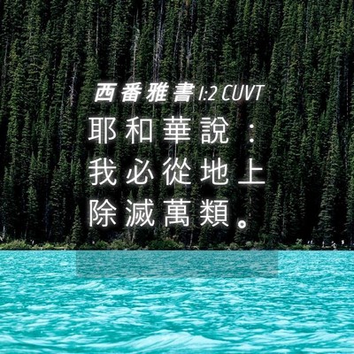 Picture 04 - 西 番 雅 書 1:2 CUVT - 耶 和 華 說 ： 我 必 從 地 上 除 滅 - Bible Verse Picture