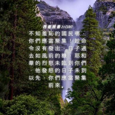 Picture 04 - 西 番 雅 書 2:1 CUVT - 不 知 羞 恥 的 國 民 哪 ， 你 們 應 - Bible Verse Picture