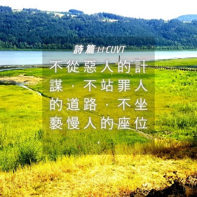 Picture 04 - 詩 篇 1:1 CUVT - 不 從 惡 人 的 計 謀 ， 不 站 罪 人 - Bible Verse Picture