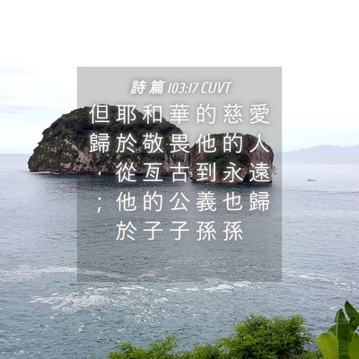 Picture 04 - 詩 篇 103:17 CUVT - 但 耶 和 華 的 慈 愛 歸 於 敬 畏 他 - Bible Verse Picture