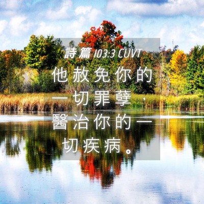 Picture 04 - 詩 篇 103:3 CUVT - 他 赦 免 你 的 一 切 罪 孽 ， 醫 治 - Bible Verse Picture