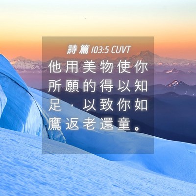 Picture 04 - 詩 篇 103:5 CUVT - 他 用 美 物 使 你 所 願 的 得 以 知 - Bible Verse Picture