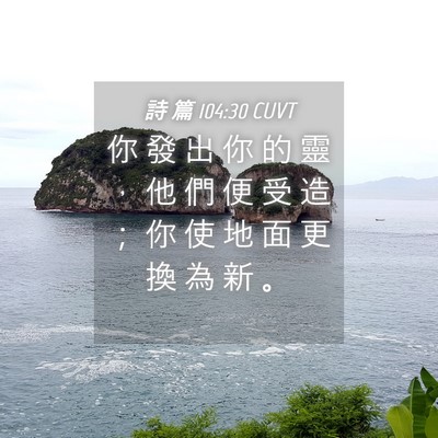 Picture 04 - 詩 篇 104:30 CUVT - 你 發 出 你 的 靈 ， 他 們 便 受 造 - Bible Verse Picture