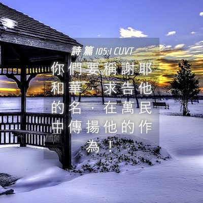 Picture 04 - 詩 篇 105:1 CUVT - 你 們 要 稱 謝 耶 和 華 ， 求 告 他 - Bible Verse Picture