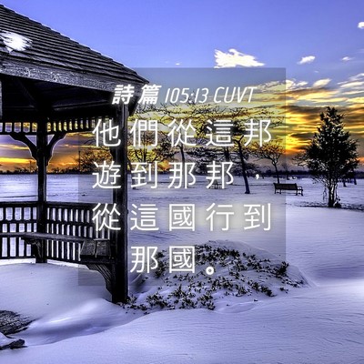 Picture 04 - 詩 篇 105:13 CUVT - 他 們 從 這 邦 遊 到 那 邦 ， 從 這 - Bible Verse Picture