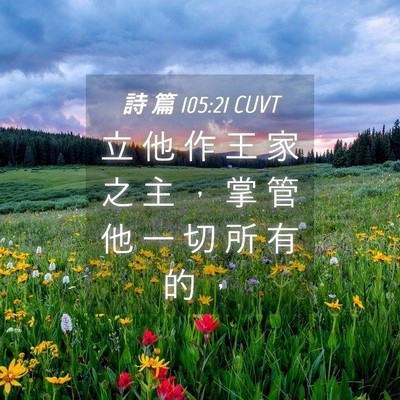 Picture 04 - 詩 篇 105:21 CUVT - 立 他 作 王 家 之 主 ， 掌 管 他 一 - Bible Verse Picture