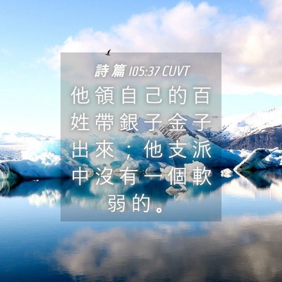 Picture 04 - 詩 篇 105:37 CUVT - 他 領 自 己 的 百 姓 帶 銀 子 金 子 - Bible Verse Picture