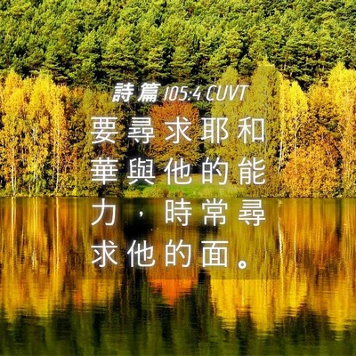 Picture 04 - 詩 篇 105:4 CUVT - 要 尋 求 耶 和 華 與 他 的 能 力 ， - Bible Verse Picture